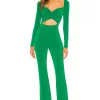 Michael Costello X REVOLVE Jane Jumpsuit In Green -Michael Costello Outlet Store MELR WC49 V1