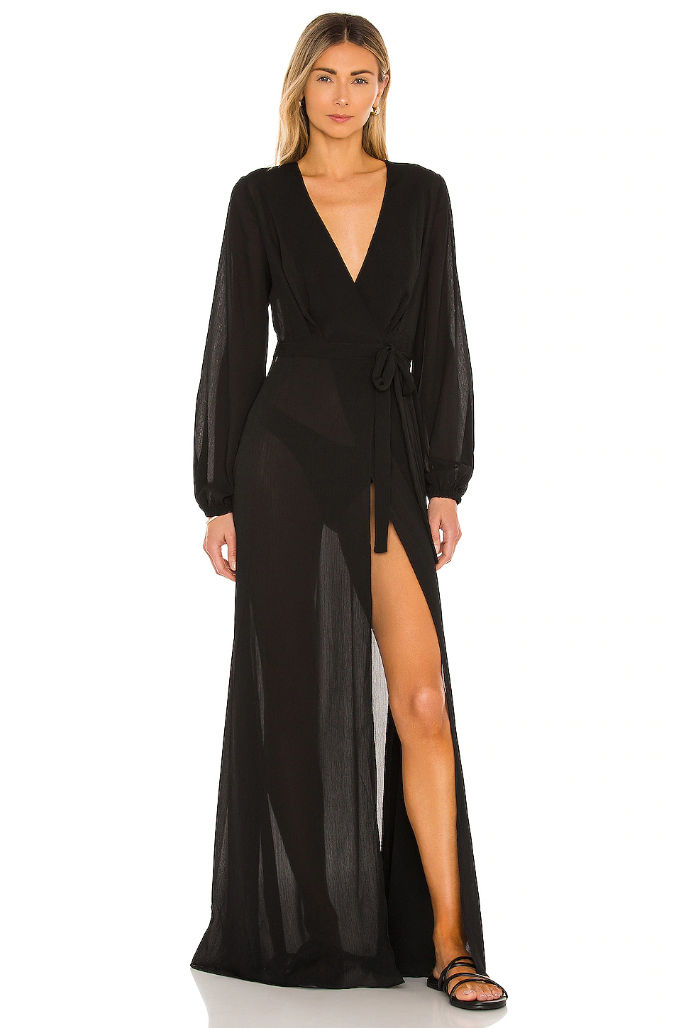 Michael Costello X REVOLVE Layla Wrap Dress In Black