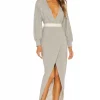 Michael Costello X REVOLVE Melanie Midi Dress In Heather Grey