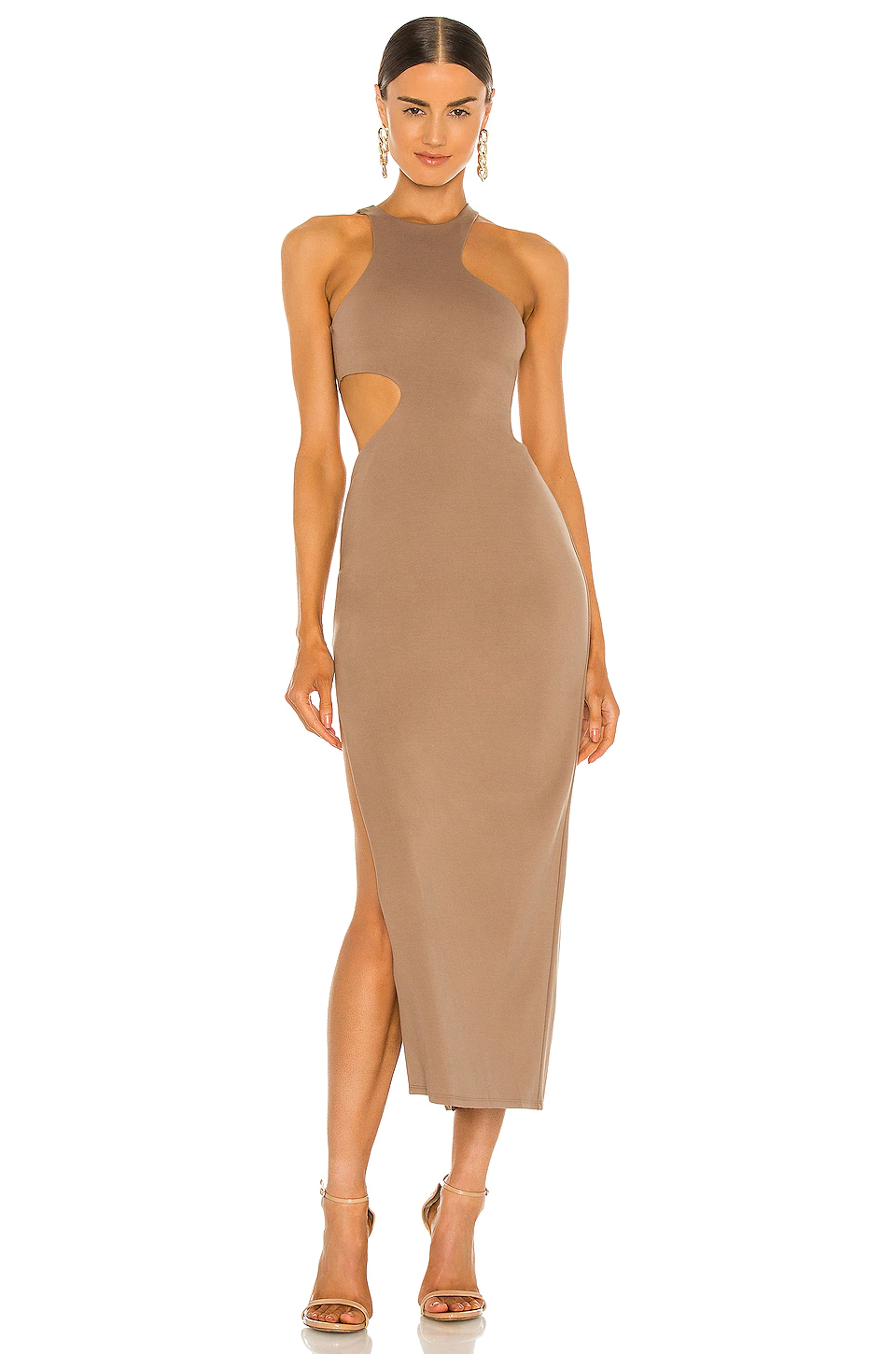 Michael Costello X REVOLVE Rylan Midi Dress In Taupe