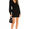 Michael Costello X REVOLVE Andromeda Cable Knit Dress In Black -Michael Costello Outlet Store MELR WD434 V1