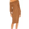 Michael Costello X REVOLVE Celestia Off Shoulder Cable Dress In Nude 1 Michael Costello X REVOLVE Celestia Off Shoulder Cable Dress In Nude -Michael Costello Outlet Store MELR WD435 V1