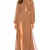 Michael Costello X REVOLVE Broadway Gown In Brown & Gold