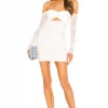 Michael Costello X REVOLVE Paola Mini Dress In White 1 Michael Costello X REVOLVE Paola Mini Dress In White -Michael Costello Outlet Store MELR WD451 V1