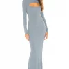 Michael Costello X REVOLVE Juno Maxi Dress In Dusty Blue -Michael Costello Outlet Store MELR WD479 V1