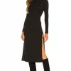 Michael Costello X REVOLVE Louie Midi Dress In Black -Michael Costello Outlet Store MELR WD496 V1