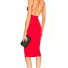 Michael Costello X REVOLVE Fiji Midi Dress In Red -Michael Costello Outlet Store MELR WD506 V1