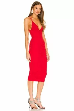Michael Costello X REVOLVE Fiji Midi Dress In Red -Michael Costello Outlet Store MELR WD506 V3