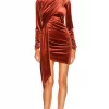 Michael Costello X REVOLVE Hollie Mini Dress In Rust -Michael Costello Outlet Store MELR WD520 V1