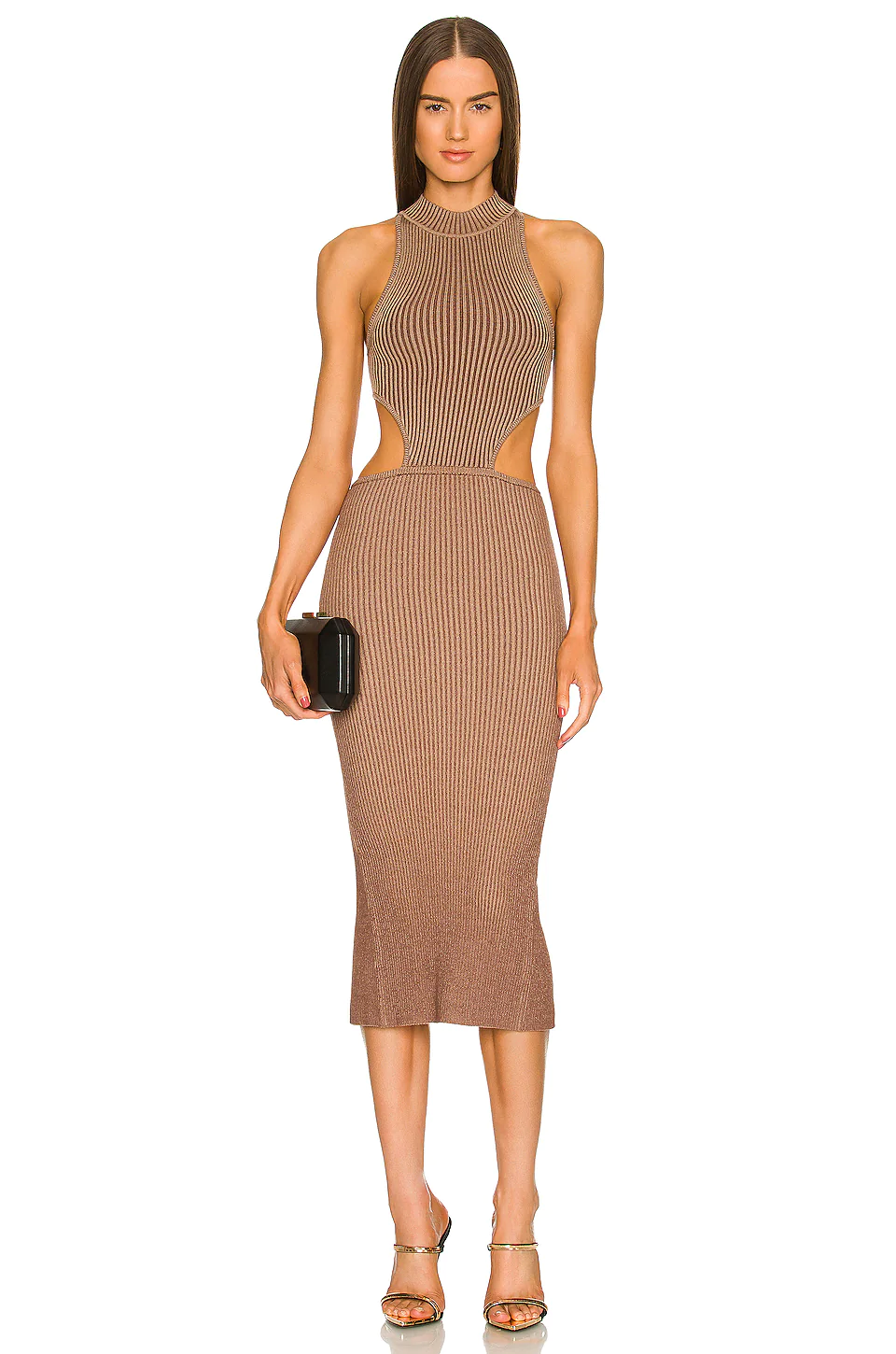 Michael Costello Lenora Dress In Brown