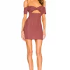 Michael Costello X REVOLVE Della Mini Dress In Deep Mauve -Michael Costello Outlet Store MELR WD572 V1