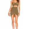 Michael Costello X REVOLVE Danika Mini Dress In Green -Michael Costello Outlet Store MELR WD580 V1
