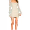 Michael Costello X REVOLVE Isadora Mini Dress In Baby Blue -Michael Costello Outlet Store MELR WD582 V1