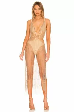 Michael Costello X REVOLVE Zayd Chain Dress In Gold