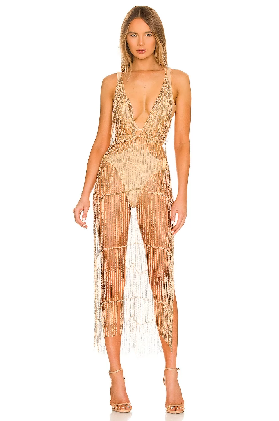 Michael Costello X REVOLVE Zayd Chain Dress In Gold 3 Michael Costello X REVOLVE Zayd Chain Dress In Gold