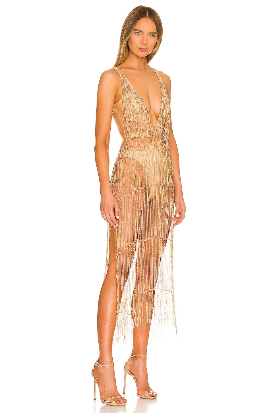 Michael Costello X REVOLVE Zayd Chain Dress In Gold 4 Michael Costello X REVOLVE Zayd Chain Dress In Gold - Image 2