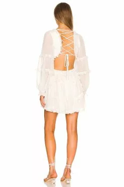 Michael Costello X REVOLVE Amiya Mini Dress In White -Michael Costello Outlet Store MELR WD587 V3