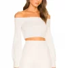 Michael Costello Kalina Sweater In White -Michael Costello Outlet Store MELR WK21 V1
