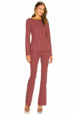 Michael Costello X REVOLVE Elizabeth Pant In Deep Mauve -Michael Costello Outlet Store MELR WP56 V4