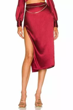 Michael Costello X REVOLVE Annika Midi Skirt In Deep Red