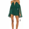 Michael Costello X REVOLVE Mishka Romper In Green 2 Michael Costello X REVOLVE Mishka Romper In Green -Michael Costello Outlet Store MELR WR26 V1