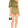 Michael Costello X REVOLVE Selene Romper In Olive Green 1 Michael Costello X REVOLVE Selene Romper In Olive Green -Michael Costello Outlet Store MELR WR35 V1