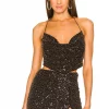 Michael Costello Daniella Top In Black -Michael Costello Outlet Store MELR WS105 V1