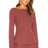 Michael Costello X REVOLVE Emily Long Sleeve Top In Deep Mauve -Michael Costello Outlet Store MELR WS107 V1