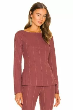 Michael Costello X REVOLVE Emily Long Sleeve Top In Deep Mauve