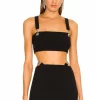 Michael Costello Isabetta Crop Top In Black -Michael Costello Outlet Store MELR WS108 V1