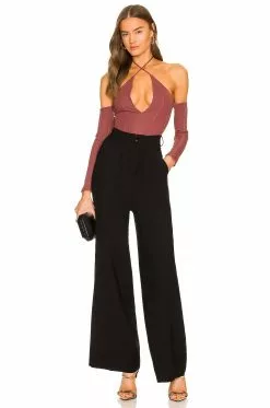 Michael Costello X REVOLVE Hattie Bodysuit In Deep Mauve -Michael Costello Outlet Store MELR WS115 V5