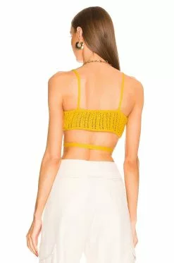 Michael Costello Livia Crossover Knit Top In Yellow 8 Michael Costello Livia Crossover Knit Top In Yellow -Michael Costello Outlet Store MELR WS119 V3