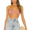 Michael Costello X REVOLVE Brooke Crop Top In Rose Pink -Michael Costello Outlet Store MELR WS67 V1