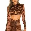 Michael Costello X REVOLVE Crosby Crop Top In Brown -Michael Costello Outlet Store MELR WS82 V1