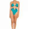 Michael Costello X REVOLVE Monica One Piece In Teal -Michael Costello Outlet Store MELR WX34 V1