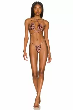 Michael Costello Sierra Bottom In Rusty Orange Cheetah -Michael Costello Outlet Store MELR WX44 V4